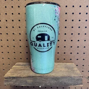 30 OZ HOT PINK LEOPARD GLITTER TUMBLER
