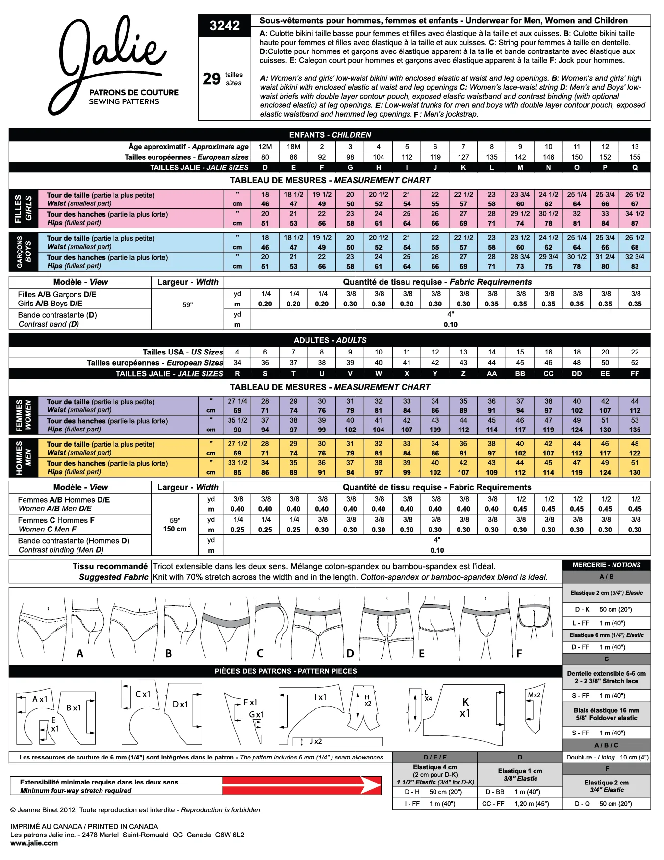 3242 // Underwear for Men, Women and Children