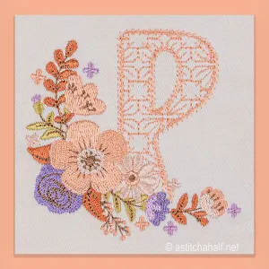 Autumn and Lace Monogram Monogram P