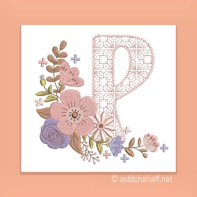 Autumn and Lace Monogram Monogram P