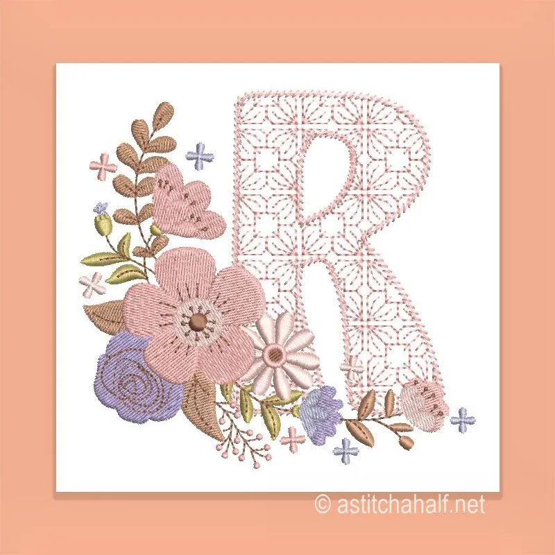 Autumn and Lace Monogram Monogram R