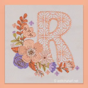 Autumn and Lace Monogram Monogram R