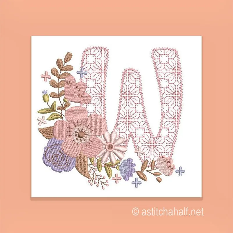 Autumn and Lace Monogram Monogram W