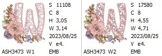 Autumn and Lace Monogram Monogram W