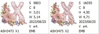 Autumn and Lace Monogram Monogram X