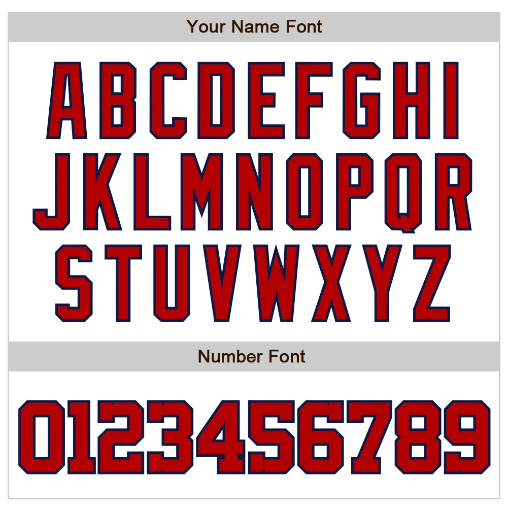 Custom White Red-Navy Authentic Raglan Sleeves Baseball Jersey