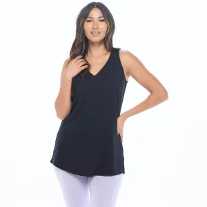 Lux Cotton Tank Sleep Shirt | Black
