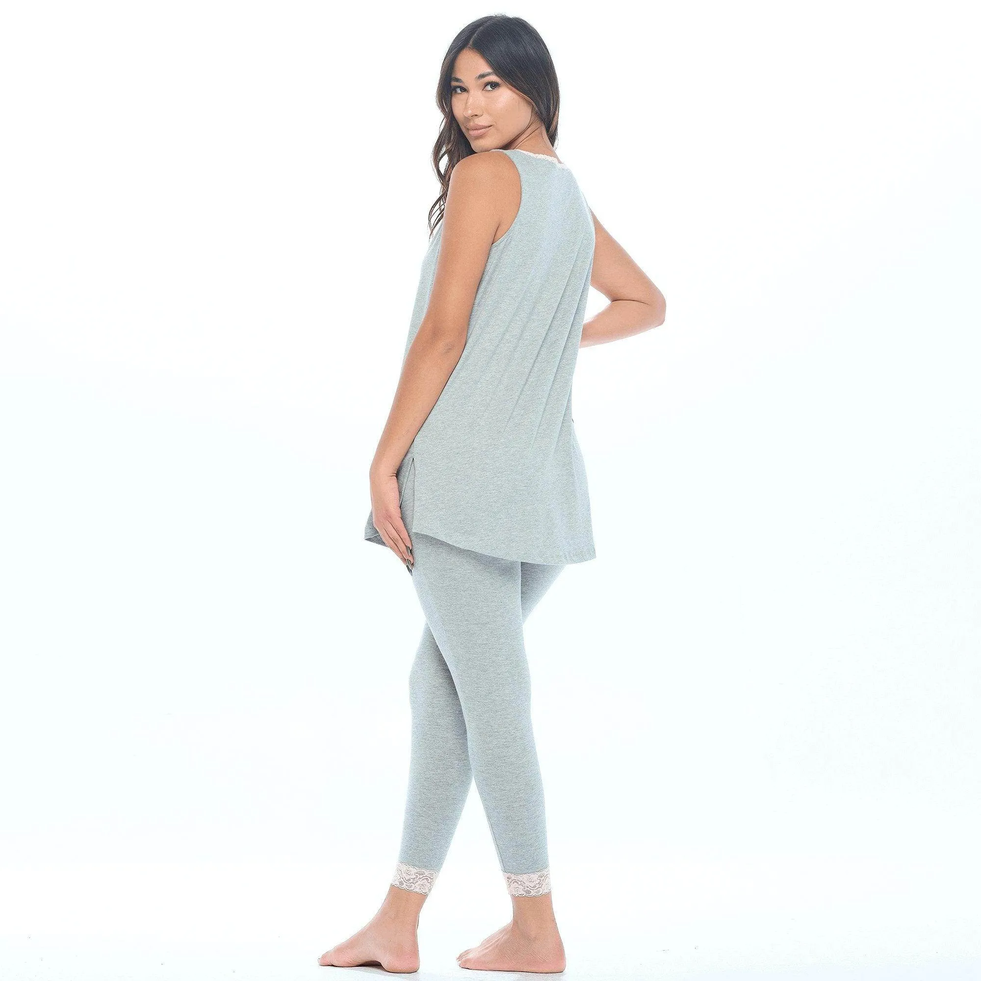 Lux Cotton Tank Sleep Shirt | Gray