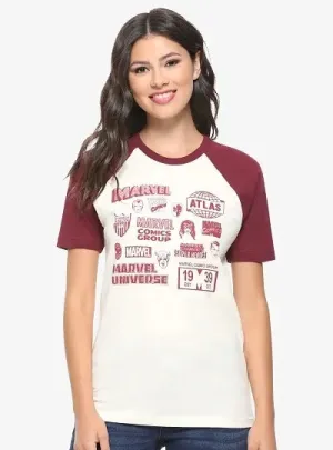 Marvel Icons Women's Short Sleeve Raglan T-Shirt - BoxLunch Exclusive