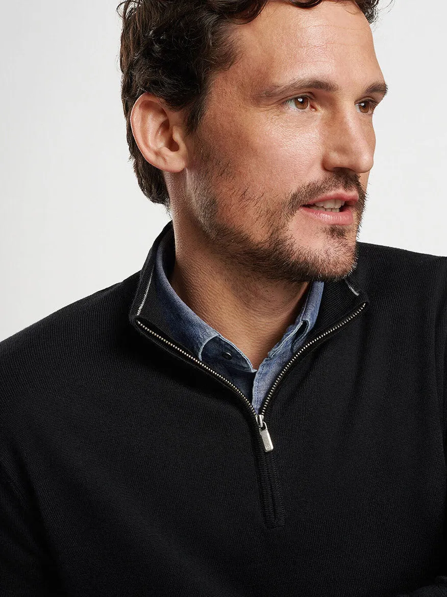 Peter Millar Autumn Crest Quarter-Zip in Black