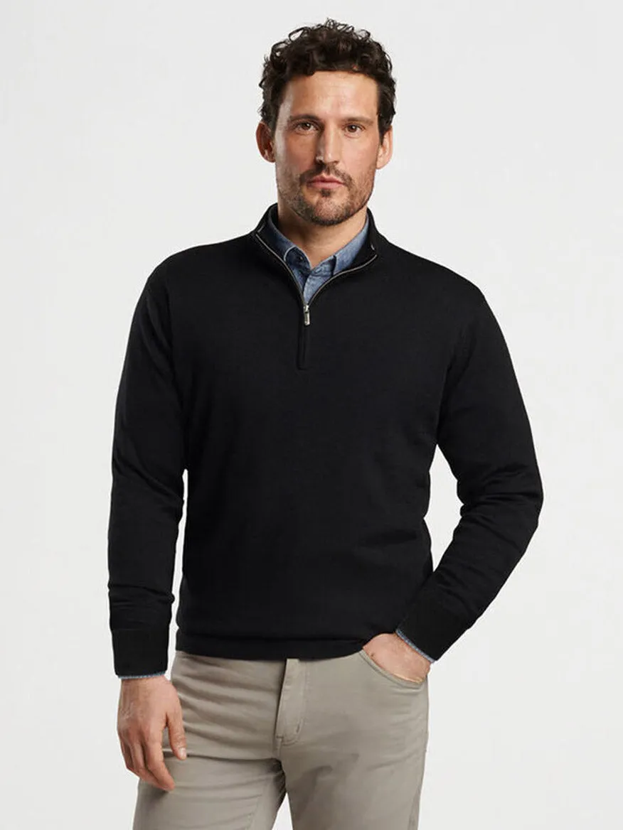 Peter Millar Autumn Crest Quarter-Zip in Black