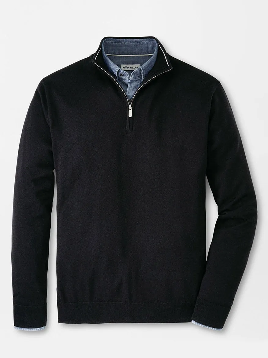 Peter Millar Autumn Crest Quarter-Zip in Black
