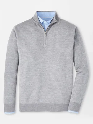 Peter Millar Autumn Crest Quarter-Zip in British Grey