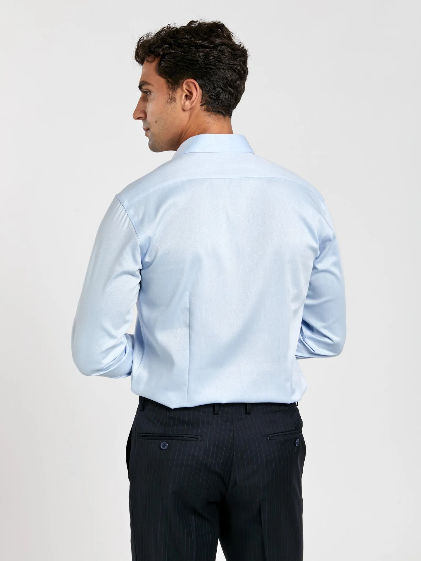 Slim fit k-easy non-iron herringbone formal shirt