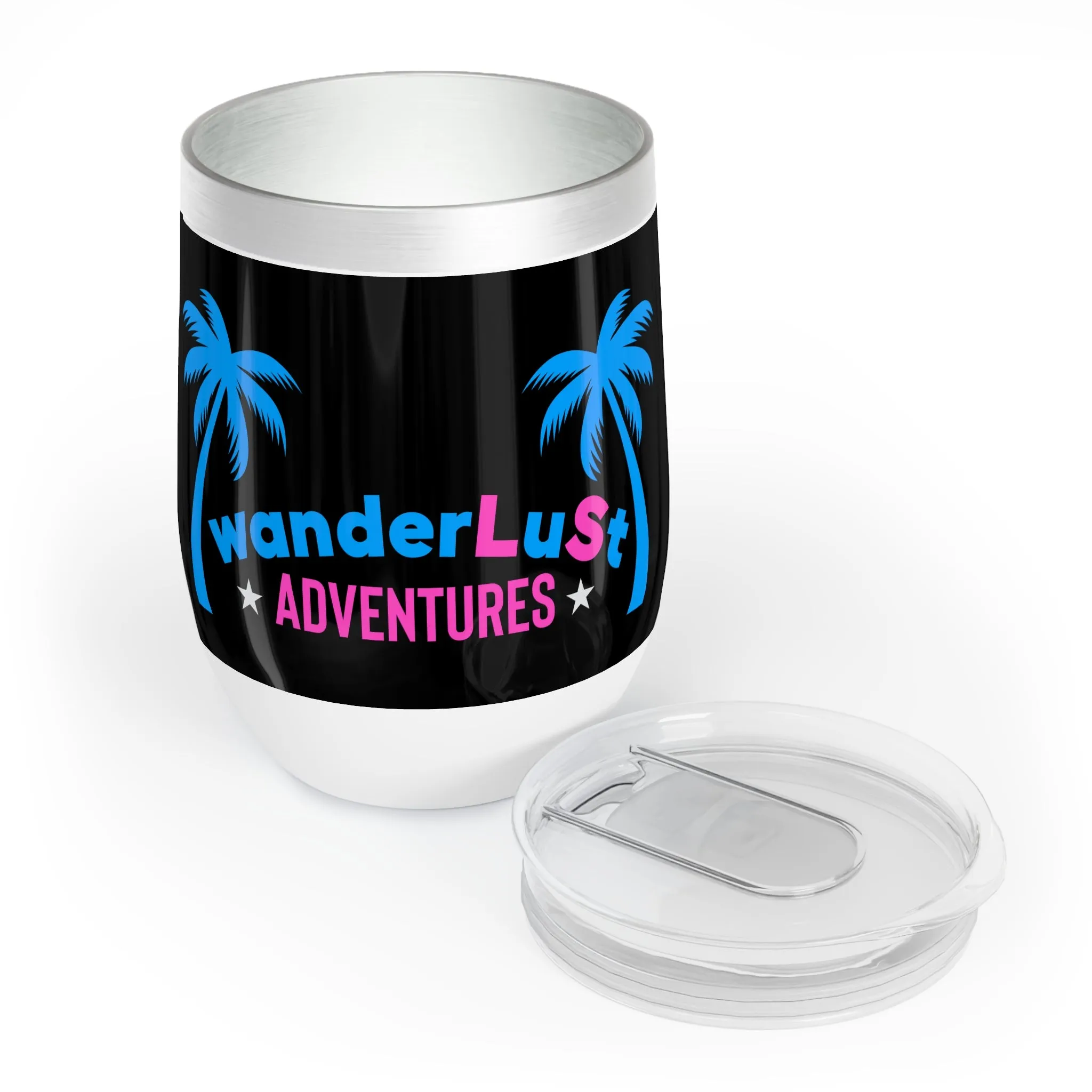 wanderLuSt ADVENTURES Black Chill Wine Tumbler